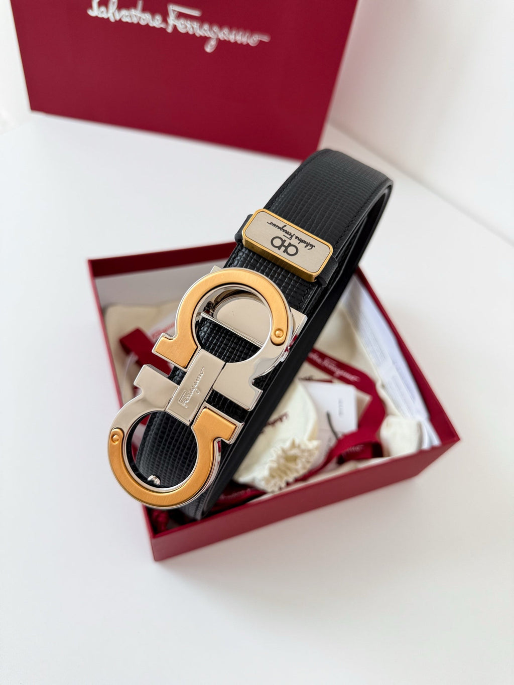 Gancini Leather Belt